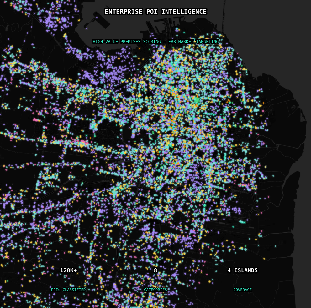 Enterprise POI classification with 128K high value premises mapped across Indonesia
